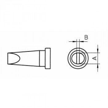 Weller Lötspitze LTR B, Meißelform, 6 mm benetzbar, 2,4 mm
