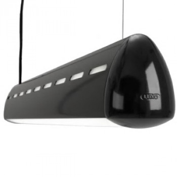 Luxo Pendelleuchte Drop mit Raster, schwarz, 1315 mm, 2 x 54 Watt