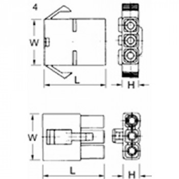 Elpress Rundsteckgehäuse MC03M für Rundsteckhülsen (100 Stück)