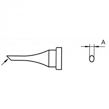 Weller Lötspitze LT 4, 1,2 mm, Rundform schlank, abgeschrägt 45° (10 Stück)