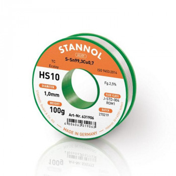 Stannol Lötdraht ECOLOY HS10 TC, Sn99Cu1, 1,0 mm, 2,5 %, 100 g