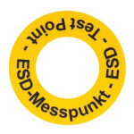 ESD Bodenmarkierungsaufkleber, PVC-Folie Ø 130 mm (10 Stück)