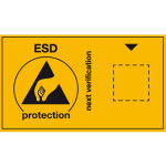 ESD Folien-Warnschilder für ESD-Arbeitsplätze 60 x 35 mm, englisch (30 Stück) 