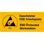 ESD Folien-Warnschilder für ESD-Arbeitsplätze 40 x 90 mm (100 Stück)