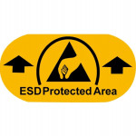 ESD Bodenmarkierungsaufkleber, PVC-Folie 150 mm x 75 mm (10 Stück)