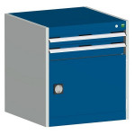 bott cubio Schubladenschrank SL 657-3.1, 2 Schubladen + Tür, 650 x 525 x 700 mm, enzianblau