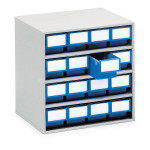 Treston Schubladenmagazin 1630-6 m. 16 Schubladen 300 x 400 x 395 mm, blau