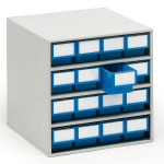 Treston Schubladenmagazin 1640-6 m. 16 Schubladen 400 x 400 x 395 mm, blau