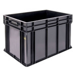 WEZ BLACKLINE® ESD-Eurobehälter, 600 x 400 x 412 mm